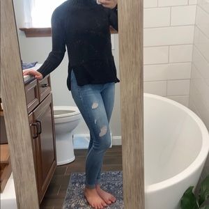 American Eagle Mock Neck Black Sweater xxs
